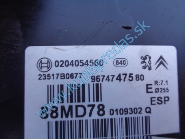 brzdový posilovač na citroen c4 B7, 1,6 16V, 9674747580